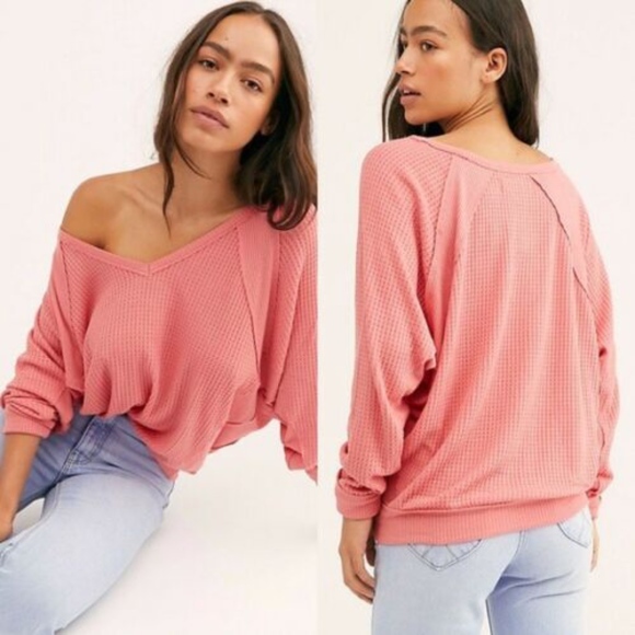 Free People Tops - Free People Pink Santa Clara Thermal Top